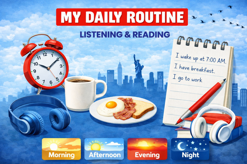 My Daily Routine: Listening & Reading Practice